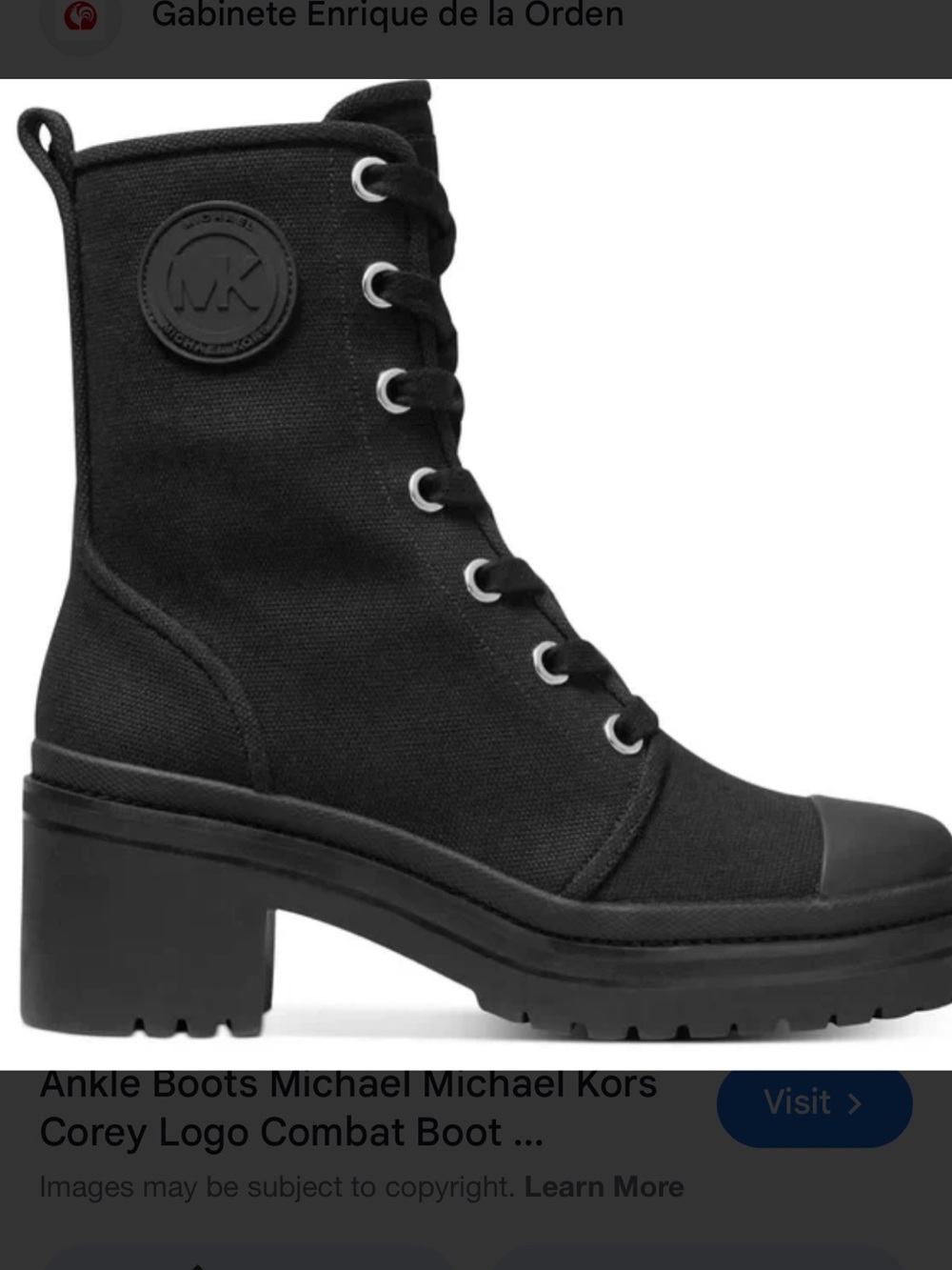 Michael Kors Black Lace-Up Canvas Combat Boots

Worn once